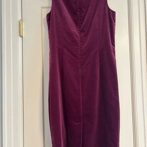 Sleeveless Midi Sheath Dress in Deep Plum